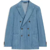 BOSS Italian-cotton blazer with peak lapels