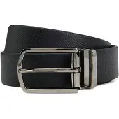 BOSS Reversible belt in structured and smooth Italian leather
