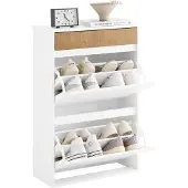 SoBuy Skoskåp smalt högt 61x26x91 cm vit