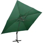 vidaXL Frihängande trädgårdsparasoll med ventilation grön 400x300 cm
