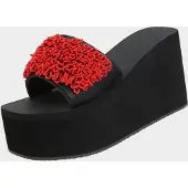 Uzurii Röd Korall Sandal Flip Flop Svart