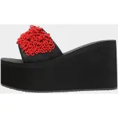 Uzurii Röd Korall Sandal Flip Flop Svart