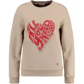 Key Largo Sweatshirt 'NEED' beige / röd