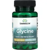 Swanson Health Glycin från , 500 mg, 60 Veggie Kapslar