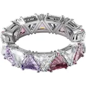 Swarovski Matrix Trapetslipad Imitationskristall 925 Silverring Damring 5608531 52 gray