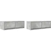 vidaXL TV-bänkar 2 st betonggrå 80x31x25,5 cm konstruerat trä