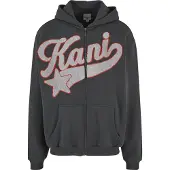 Karl kani Sweatjacka mörkgrå / röd / vit