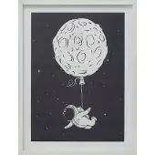 Atmosphera affisch för barnrum SPACE i vit ram 30 x 40 cm