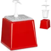 Hendi Såsdispenser Med Pump Röd Plast