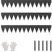 Vevor stålkantlist, 3-pack 40 x 6 tum rostbeständig metallkantlist, böjbar trädgårdskant, kraftig gräsmatta, enkel att installera, rabattgångavdelare svart