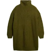 Superdry för kvinnor. W8011763A Chunky grön klänning (S), Casual, Akryl, Lång ärm