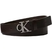 Calvin Klein Jeans Bälte 'Smooth Monogram Buckle' mörkbrun