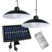 Eko-Light Hängande solcells­lampa Milagro Saturn EKO*9151 2x12W LED 150 lm 4000K IP45 dubbel svart