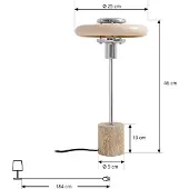 LINDBY Bordslampa Branford , Creme / bärnsten, Vardagsrum / matsal, Metall, Vintage, Bordslampa