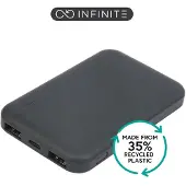 ESTUFF INFINITE - Strömförsörjningsbank - 5000 mAh - 18.5 Wh - 2.1 A - PD, QC 3.0 - 2 utdatakontakter (USB typ A) - svart