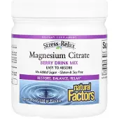 Natural Factors Stress-Relax, Magnesiumcitratpulver, Bärdrycksmix, 250G (8.8Oz)