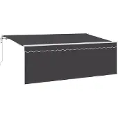 vidaXL Utfällbar markis Antracit 350 x 200 cm Polyester och aluminium