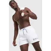 EA7 för män. 7M002000_AF13049 Badbyxor Water vit (XXL), Strandkläder, Polyester