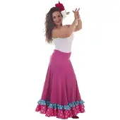 Creaciones Llopis Sevillansk Fuchsiafärgad Dansdräkt