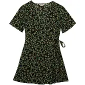 Superdry för kvinnor. W8012086A Mini Swing Omlottklänning svart (S), Casual, Viskos, Kort ärm