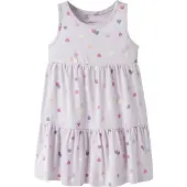 Name It Mini Klänning - NmfVigga - Lavender Dimma/Färgstark Hearts - - 3 år (98) - Klänning