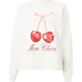Pieces Sweatshirt 'PCMALIAH' rosa / röd / off-white