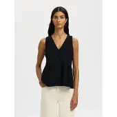Selected Blair Peplum Ärmlös V-ringad T-shirt