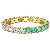 Swarovski Vittore Hal Imitationskristallring Damringar Grön Guld 5539747+5522882 55 beige