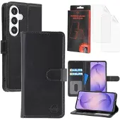 MyTPhone Samsung Galaxy S26+ CardMate MagSafe plånboksfodral i läder med korthållare, stativ, 2x skärmskydd - svart