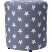 Home Styling Collection puf STARS, 30 cm, grå med stjärnor
