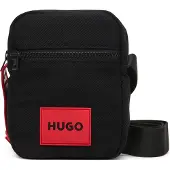 HUGO Kids' messenger bag in water-repellent cotton twill