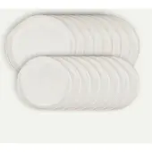 Fyrklövern Shell tallriksset 16 delar, 8 pers Servis Tallrikar set