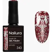 Nailura Gel Polish 10 ml - 343 Crimson Red Sparkle