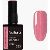 Nailura - Gel Polish 323 - Candy Floss Pink Sparkle - 10 ml