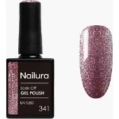 Ginza.se Nailura - Gel Polish 341 Garnet Glitter - Deep Dusty Rose-Purple with Berry Tones - 10 ml