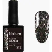 Nailura Gel Polish 10 ml - 372 Black Silver Glitter