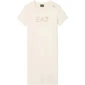 EA7 för kvinnor. 7W000478_AF12500 Klänning Evolution beige (S), Casual, Bomull, Kort ärm