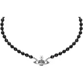 Vivienne Westwood Enradig Relief Choker Svart Onyx Mässingshalsband Damhalsband 63030019W270W270 Box