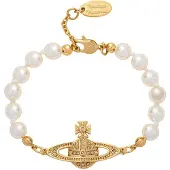 Vivienne Westwood Mini Bas Relief Pärlarmband Damarmband Guld 61030001-R122-CN Box+Shopping Bag