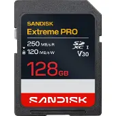 SanDisk SD Extreme Pro 128GB 250/120MB/s C10 UHS U3 V30 RPD2