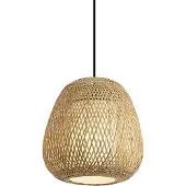 QAZQA Japandi pendellampa bambu 30 cm IP44 - Moana