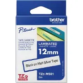 Brother Tape Brother TZEM931 12 mm, svart på silver