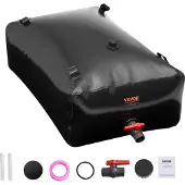 Vevor Vattenbehållare, 330L Bärbar &amp; Hopfällbar Vattenpåse, Slitstark 1000D PVC Mjuk Vattenpåse, Läckagesäker Campingtankbehållare för Trädgårdsbevattning RV Nödanvändning, Svart