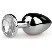 EasyToys - metall analplugg (silver-vit)