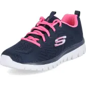 SKECHERS Låg sneaker 'Graceful Get Connected' marinblå / grå / rosa