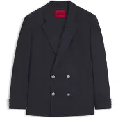 HUGO Modern-fit blazer in wool-blend poplin