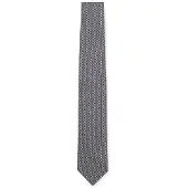 BOSS Patterned tie in Italian-made silk