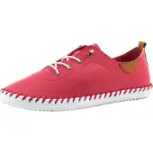Lunar Womens/Ladies St Ives Läder Plimsolls 8 UK hallon färg