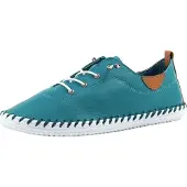 Lunar Womens/Ladies St Ives Läder Plimsolls 8 UK teal