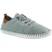 Lunar Womens/Ladies St Ives Läder Plimsolls 8 UK grå